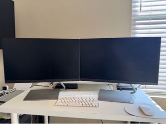 2X dual monitors. Lenovo Q24-1L 23.4” FHD Built-in speakers Monitor - grey/black