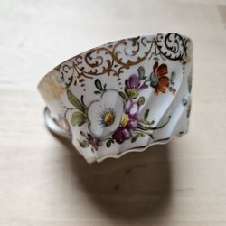 Vintage Tea Cup, Floral, Trimmed In Gold