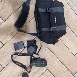 Canon Rebel T7i DSLR Plus 2 Lens Kit and Bag