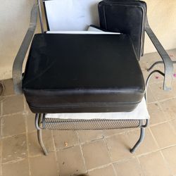 Barber booster chair and supplies