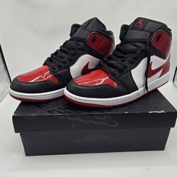 Nike Air Jordan 1 Mid SE Shoes Black Varsity Red White HV4091-006 Size 11.5
