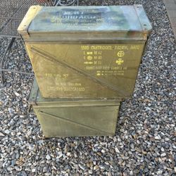 2 Large Vietnam Era Ammo Boxes 