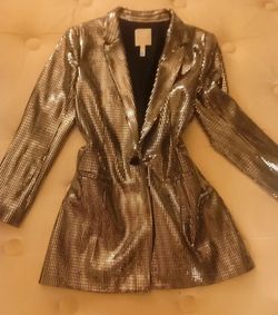 Gorgeous Leith metallic silver blazer.