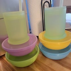 2 training sippy cups 6 months + with 4 bowls with lids