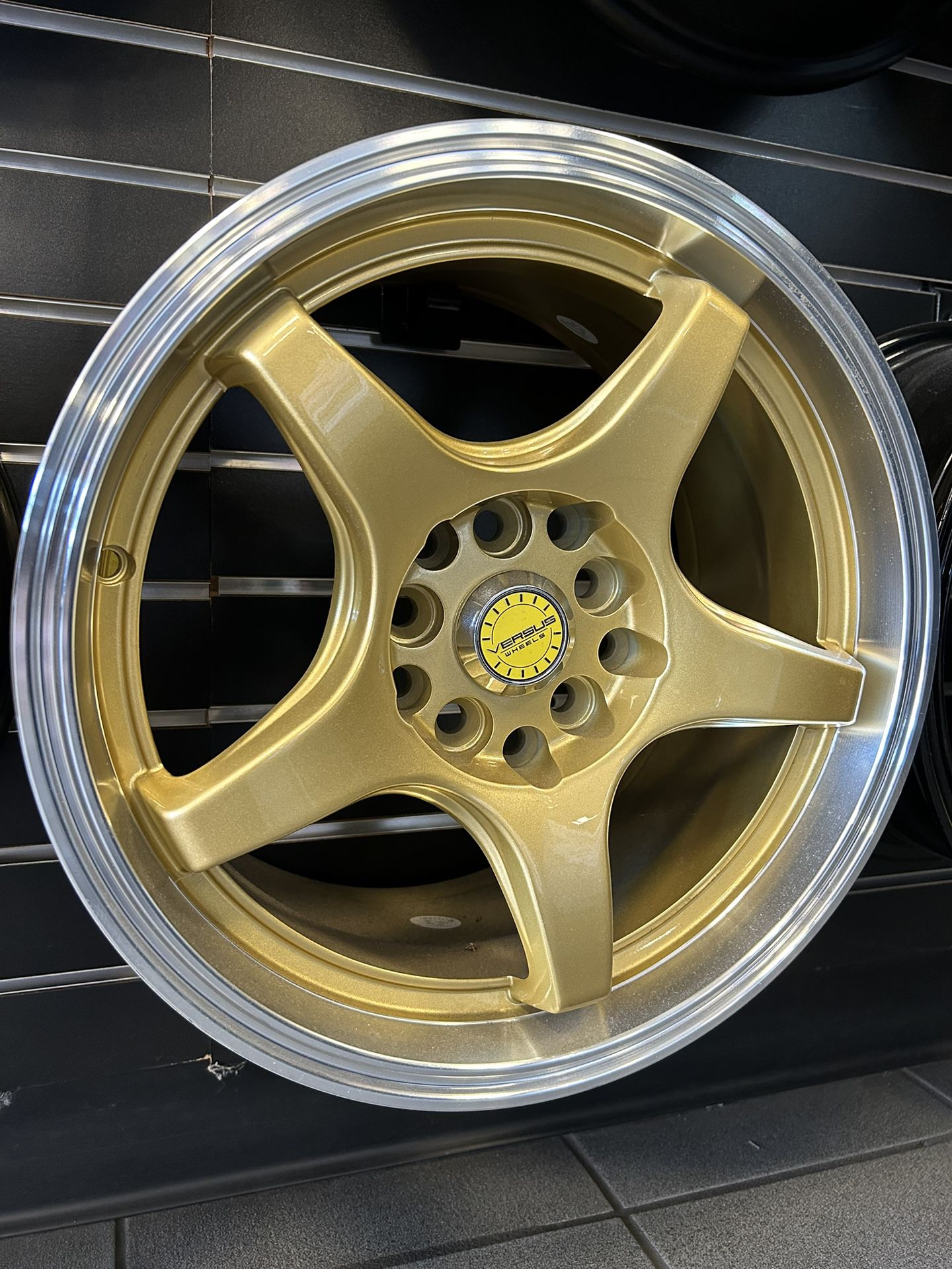 15x6.5 Gold Machined Lip 5x114.3 Or 5x100 +38 Offset