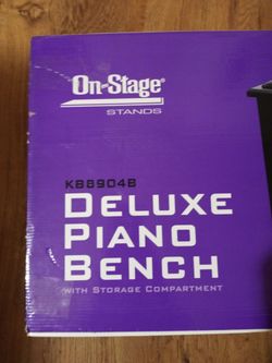 KB8904B On-Stage Deluxe piano bench with storage Compartment