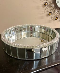 Gorgeous Mirrored Vanity Trays 10” NEW