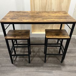 Dining Table High Top W/2 Stools 