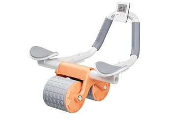 Automatic Rebound Abdominal Wheel, Ab Roller with Elbow Support for Core Workout, Plank Ab Roller for Core Trainer with Timer/Phone Holder, Ab Roller 