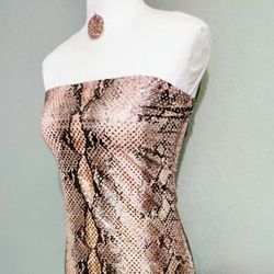 Vintage 1980 High End Snake Print Bodycon. Used Once. Med.