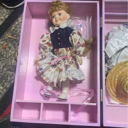 Vintage Dolls With Carry Case Closet 