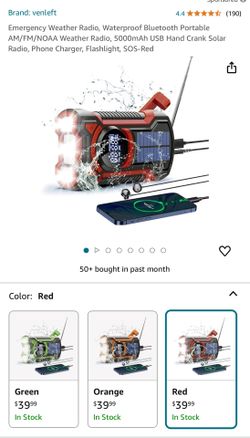 Emergency Solar Weather Radio, Flashlight, Phone Charger