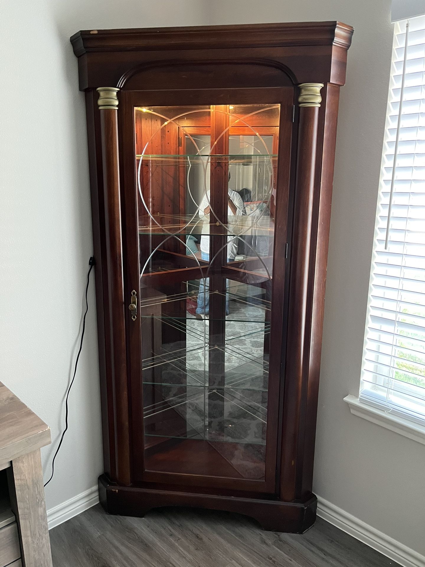 2 Corner Curio Cabinets