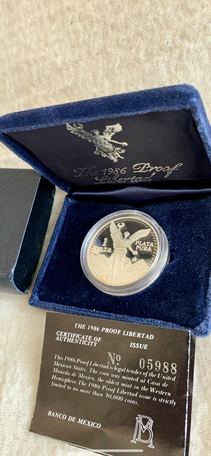 1986- Mo Silver Livertad Proof Uncirculated