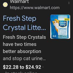 Fresh Step Crystal Cat Litter 8 lb 2 New Bags + Half Bag Bonus