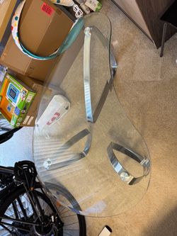 Glass Coffee Table with Chrome Legs