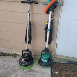 10-inch floor cleaning and brushing machines, both