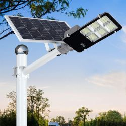 6000W LED Solar Street Lights Outdoor, Dusk to Dawn Security Flood Light with Remote Control, Wireless, Waterproof, Perfect for Yard, Parking lot, Str