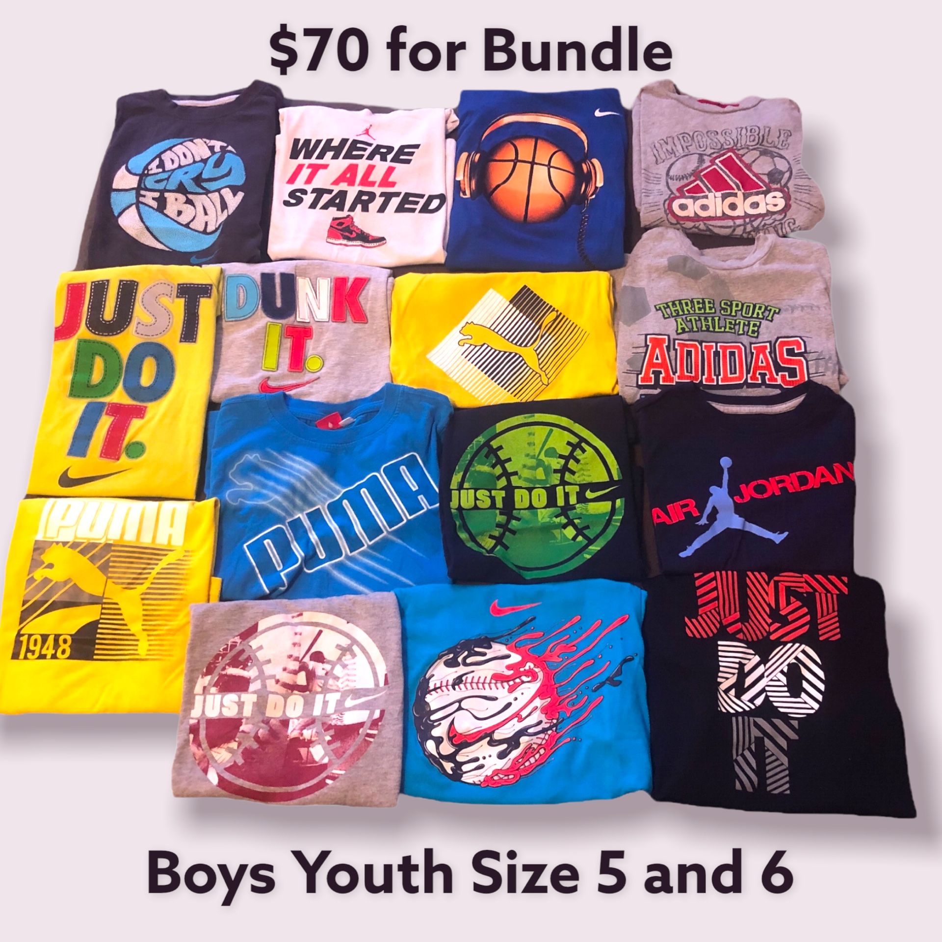 Boys Size 5-6 All Name Brand Like New Shirts $70