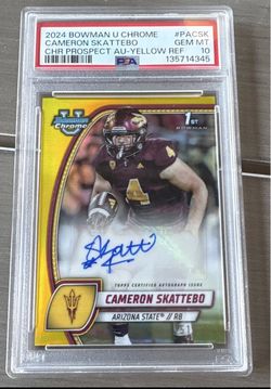 Cameron Skattebo 1st Bowman auto /75 Gem Mt 10