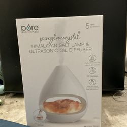 50% Off!  PureGlow Crystal Himalayan Salt Rock Lamp & Essential Oil Diffuser $39
