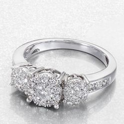 3 Stone Engagement Ring Sz 7 New