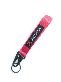 BRAND NEW JDM ACURA Red Racing Wrist Keychain Metal key Ring Hook Strap Lanyard Universal