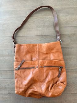 The Sak Cognac Orange Leather Shoulder Bag