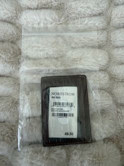 Nordstrom Leather card case - brown - brand new - still have the tag