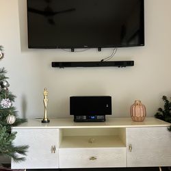 Modern White & Gold TV Stand