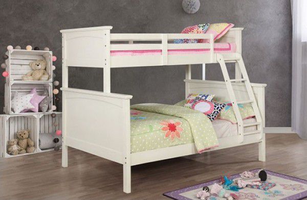 Brand New White Twin over Full Bunk Bed