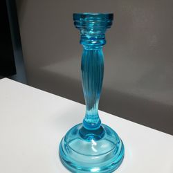 Fostoria Tiara "Duchess" Horizon Blue Candle Holder
