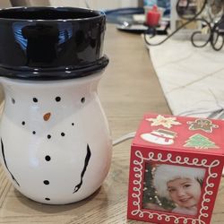 Christmas Snowman Candle Warmer With Picture Cube
