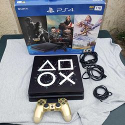 All Custom Black PS4 slim 1,000GB 1TB New 1 Controller $200!... $20! Per Game & $300! Combo 6 Games n 2 Controllers combo Playstation 4 slim