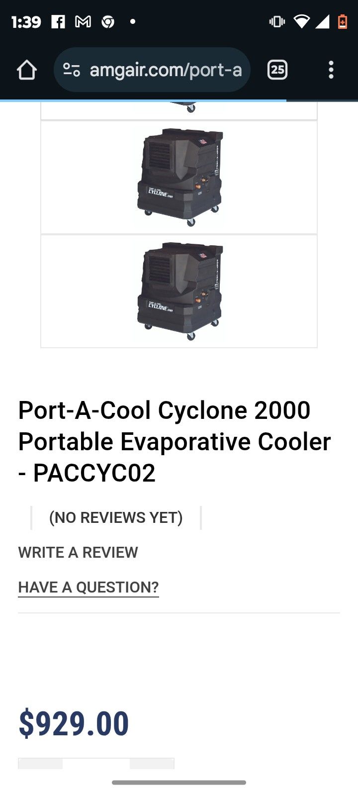Beat The Heat Port-A-Cool Cyclone 2000