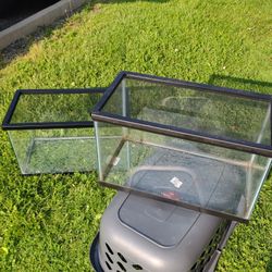 10 Gallon Black Trim Glass Fish Tank With Critter Lid