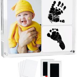 Newborn Footprint Magnetic Acrylic Picture Frame Set