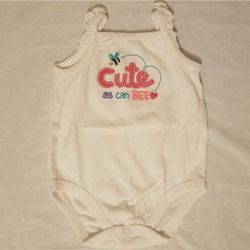 Jumping Beans Girls 6 Month White/Colorful Embroidered Cute As A Bee Bodysuit