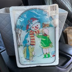 Stained Glass Arch Winter Scenery Hanging 