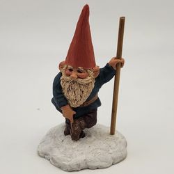 Vintage 1993 Enesco Klaus Wickl "Benjamin" Gnome Figurine Walking Stick Rare 3"