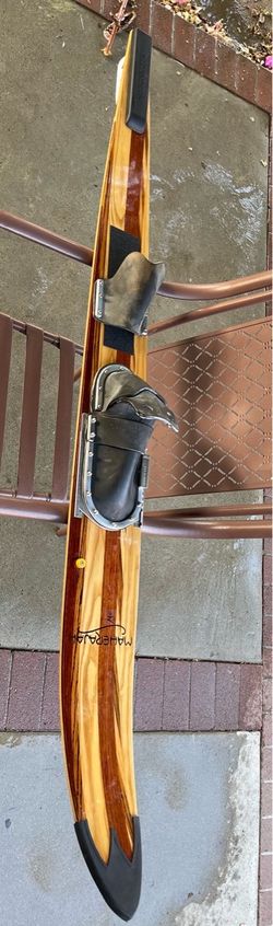 Maherajah 3.5 Vintage Wooden Competition Slalom Water Ski — 67¼" — Unused/NOS — Original Case