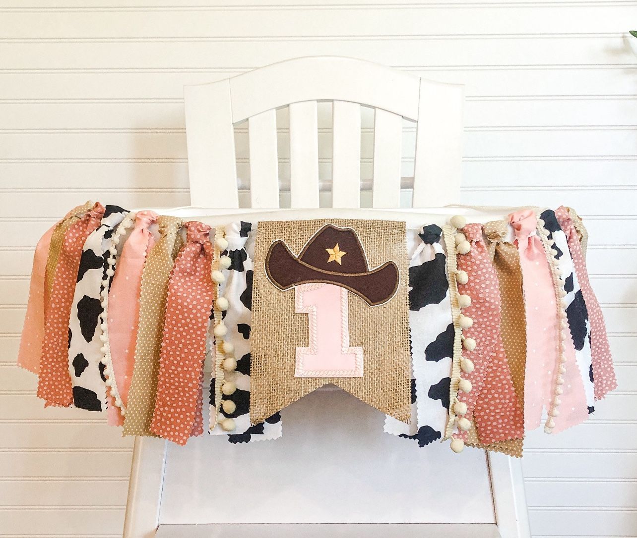 Cowgirl 1st Birthday High Chair Banner