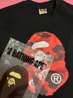 Bape Color Camo Big Ape Head Tee Black Red