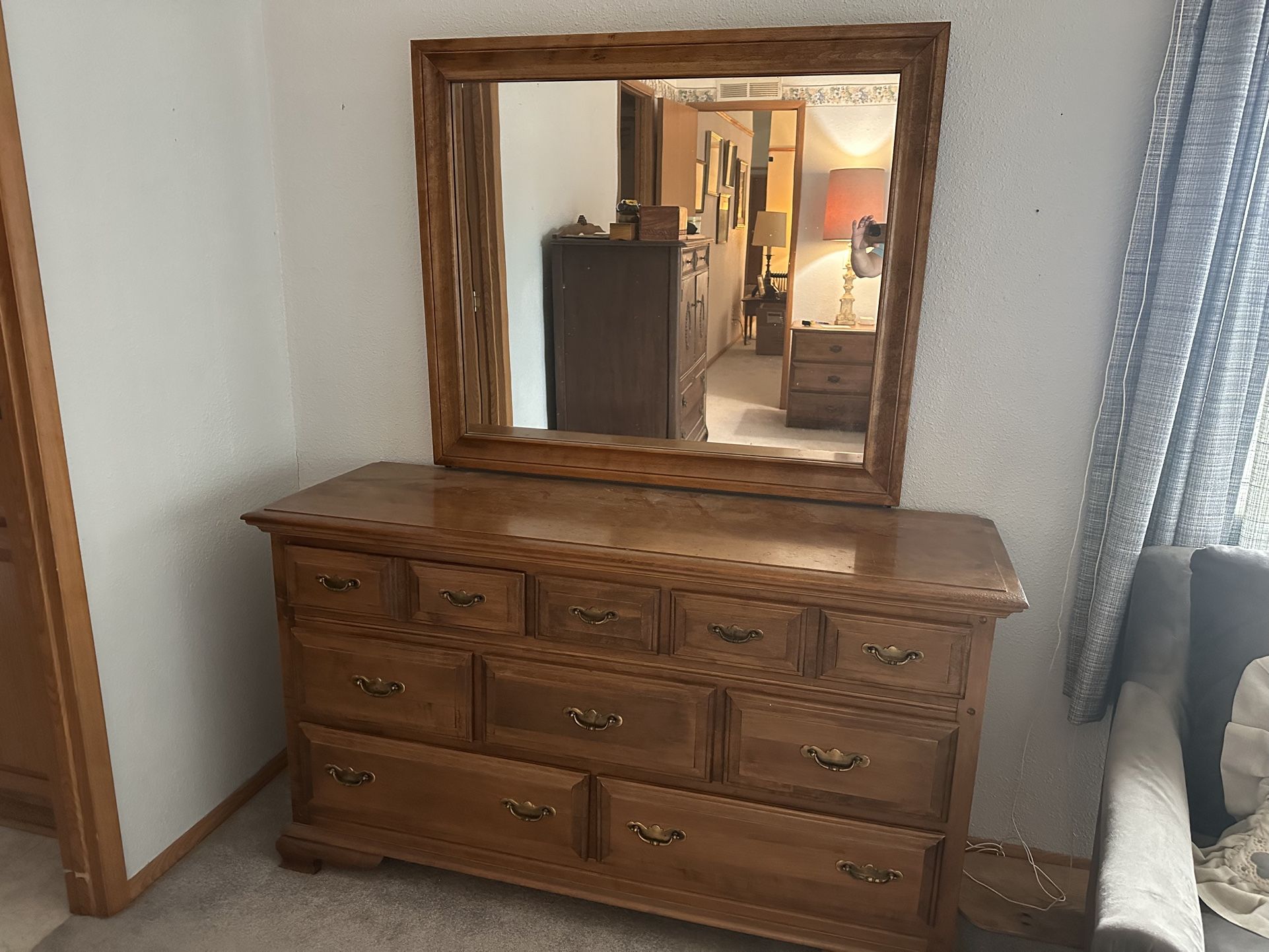 Dresser With Mirror & Night Stands