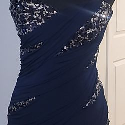 Navy Blue Sequin Dress