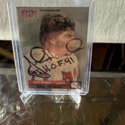  John Hannah on card auto Hall of Fame subscription