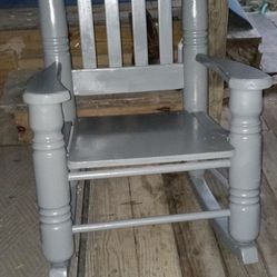 Big Grey Rocking Chair 45 Tall, Seat 19 1/2.Wide 20 Long, 20 5/8 Wide Arm Rest To Arm Rest, Seat To Floor Is 18 Tall 