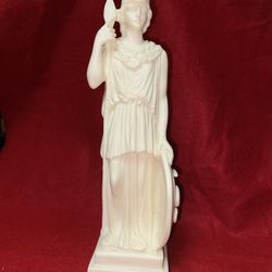 Vintage 10 Inch Alabaster Greek Athena Figurine Imported From Greece 