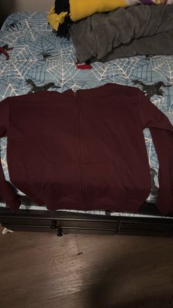 Burgundy Zip-Up Hoodie Sweatshirt