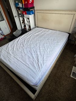 Full size bed frame and mattress